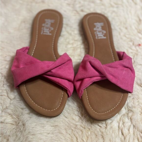 Corkys Pink and Brown Sandals Minimalist Style - Picture 2 of 5